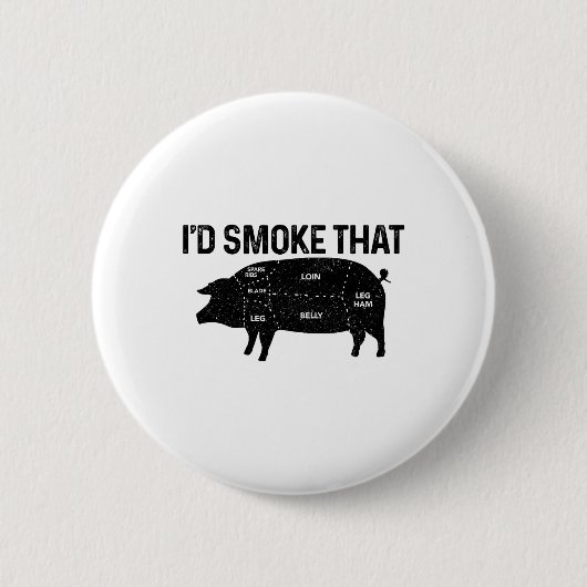 シェフButcher Bbq私はその豚の豚肉の脂肪を吸おもしろいう 缶バッジ (正面)