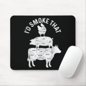 シェフButcher Bbq Id煙その豚肉牛おもしろい脂 マウスパッド (マウス)