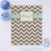 シェブエレガントロンモダンブラウン、グリーン、ベージュ チラシ (シングル)