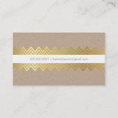 シェブモダンロン模様トレンディーシンプル金ゴールドクラフト 名刺 (裏面)