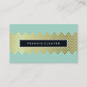 シェブモダンロン模様トレンディーシンプル金ゴールドミント 名刺