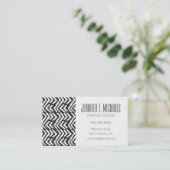 シェブロンあなたの一流の|黒い手描きのパターンを加えて下さい 名刺 (スタンド正面)