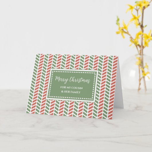 シェブロンいとこと家族メリークリスマス カード (黄色い花)