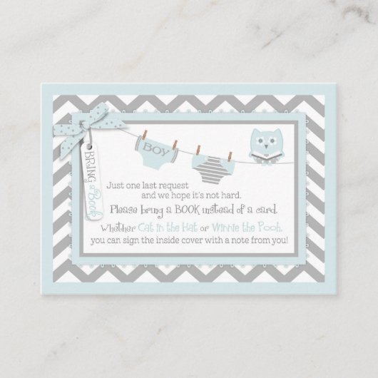 シェブロンおむつネクタイのジャンパーフクロウがブックカードを持ち込む エンクロージャーカード (正面)