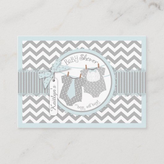 シェブロンおむつネクタイのジャンパーフクロウがブックカードを持ち込む エンクロージャーカード (裏面)