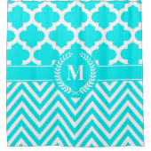 シェブロンとクローバー シャワーカーテン (正面)