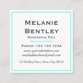 シェブロンに挨拶する明るい青をこんにちはつかむ注意 スクエア名刺 (裏面)