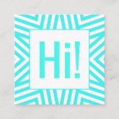 シェブロンに挨拶する明るい青をこんにちはつかむ注意 スクエア名刺 (正面)