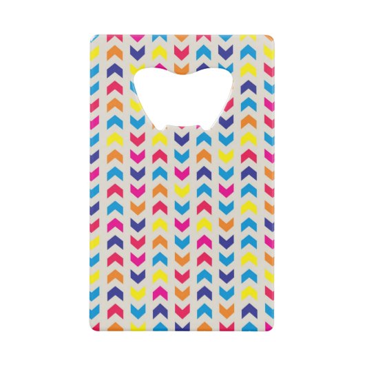 シェブロンのアステカなカラフル クレジットカード栓抜き (正面)