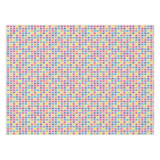 シェブロンのアステカなカラフル テーブルクロス (正面(横))