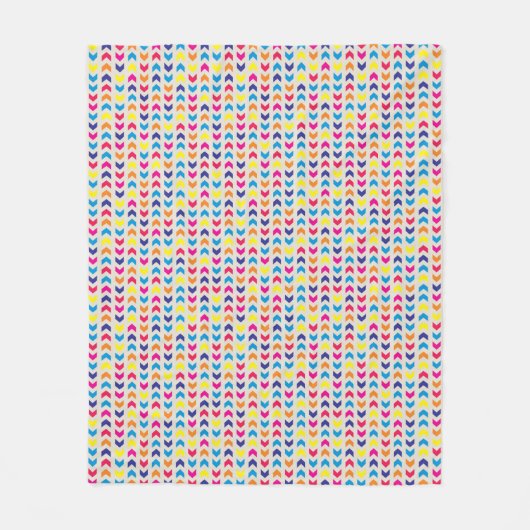 シェブロンのアステカなカラフル フリースブランケット (正面)