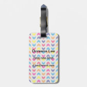 シェブロンのアステカなカラフル ラゲッジタグ (裏面縦)