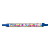 シェブロンのアステカなカラフル 黒ボールペン (正面)