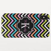 シェブロンのカラフルでモダンな黒いモノグラム Case-Mate iPhoneケース (裏面(横))