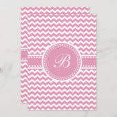 シェブロンのガーリーなピンクのシックなジグザグ形は縞で飾ります 招待状 (正面/裏面)
