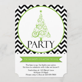 シェブロンのクリスマスツリーのトリミングのパーティの招待状 招待状