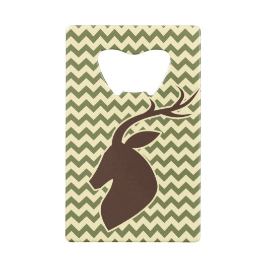 シェブロンのシカの木びき台のカムフラージュは個人化なります クレジットカード栓抜き (裏面)