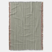 シェブロンのジグザグ模様の黒とクリーム スローブランケット (正面縦)