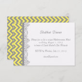 シェブロンのストライプ-黄色い招待状-挿入物 招待状 (正面/裏面)