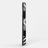 シェブロンのダマスク織デザイナー黒|の白 Case-Mate iPhoneケース (裏面/右)