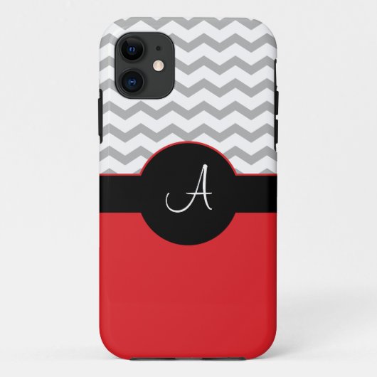 シェブロンのデザインの灰色の黒い赤iPhone5の箱 Case-Mate iPhoneケース (裏面)