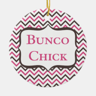 シェブロンのデザインのBuncoのひよこ セラミックオーナメント