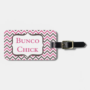 シェブロンのデザインのBuncoのひよこ ラゲッジタグ