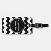 シェブロンのパターン（の模様が）あるな荷物のラベル ラゲッジタグ (正面横)