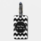 シェブロンのパターン（の模様が）あるな荷物のラベル ラゲッジタグ (裏面縦)