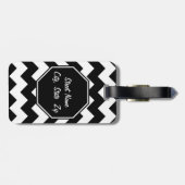 シェブロンのパターン（の模様が）あるな荷物のラベル ラゲッジタグ (裏面横)