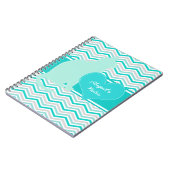 シェブロンのパーソナライズなノートの猫そしてハート ノートブック (左側)