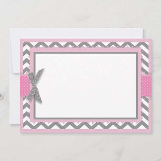 シェブロンのピンクのフクロウおよびプリントは感謝していしています サンキューカード (裏面)