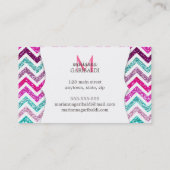 シェブロンのフェイクなグリッターの虹のColofulのガーリーなきらきら光る 名刺 (裏面)