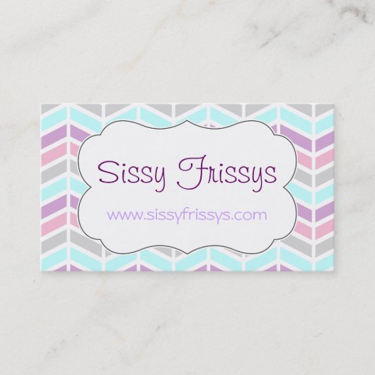 シェブロンのヘリンボンパステル調の名刺 名刺 (正面)