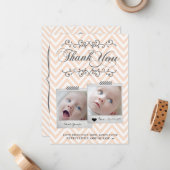 シェブロンのベビーの写真はメッセージカード感謝していしています ノートカード (正面/裏面インサイチュ)