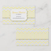 シェブロンのモダンでスタイリッシュな黄色 名刺 (正面/裏面)