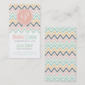 シェブロンのモダンなエレガントでパーソナライズなプロフェッショナル 名刺 (正面/裏面)