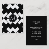 シェブロンのモダンのモノグラム 名刺 (正面/裏面)