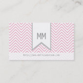 シェブロンのモノグラムのなピンクのテレホンカード 名刺 (裏面)