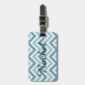 シェブロンのモノグラムのなラベル ラゲッジタグ (正面縦)