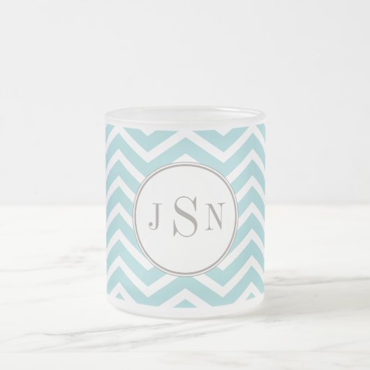 シェブロンのモノグラムのマグ フロストグラスマグカップ (中央)