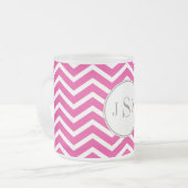 シェブロンのモノグラムのマグ フロストグラスマグカップ (正面左)