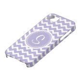 シェブロンのモノグラムのレトロの紫色および白い Case-Mate iPhoneケース (下部)