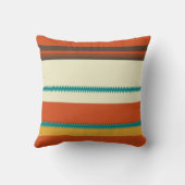 シェブロンのレトロのカラフルな縞模様 クッション (裏面)