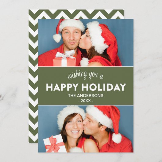 シェブロンの休日%PIPE%の休日の写真カード シーズンカード (正面/裏面)