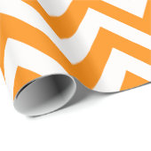 シェブロンの包装紙のオレンジ及び白 ラッピングペーパー (ロールコーナー)