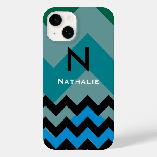シェブロンの名前入りなモダン Case-Mate iPhoneケース (裏面)