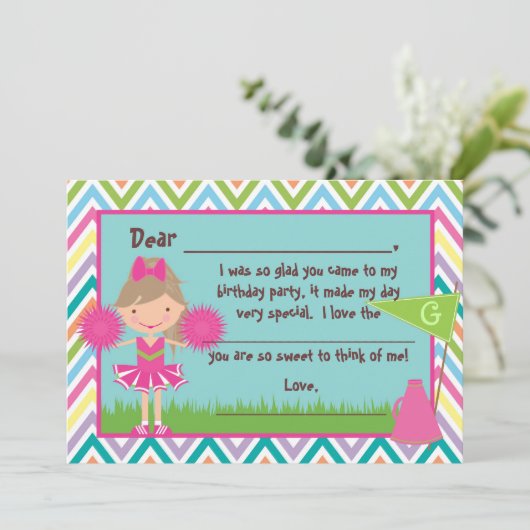 シェブロンの応援の平たい箱はノート感謝していしています サンキューカード (スタンド正面)