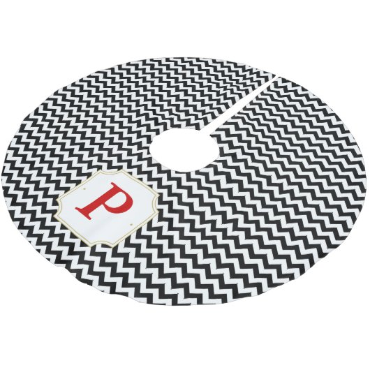 シェブロンの木のスカート-黒 ブラッシュドポリエステルツリースカート (アングル)