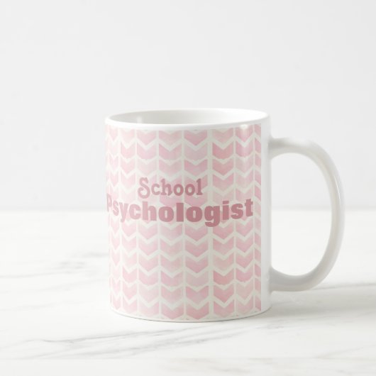シェブロンの水彩画の学校の心理学者のマグ コーヒーマグカップ (右)